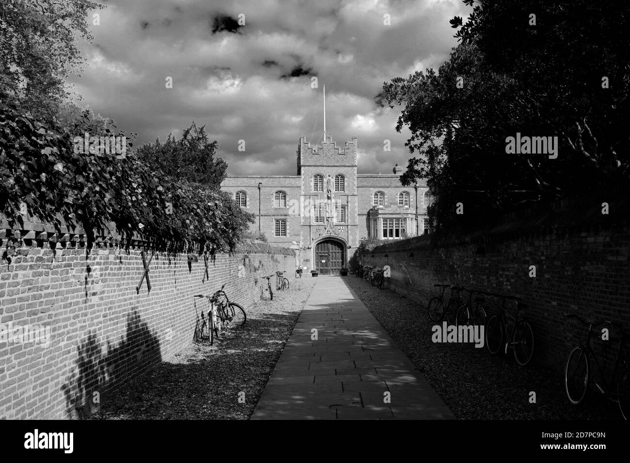 Vue de l'entrée de l'université de Jésus, Jesus Lane, Cambridge City, Cambridgeshire, Angleterre, Royaume-Uni Banque D'Images