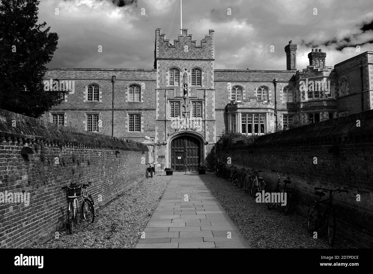 Vue de l'entrée de l'université de Jésus, Jesus Lane, Cambridge City, Cambridgeshire, Angleterre, Royaume-Uni Banque D'Images