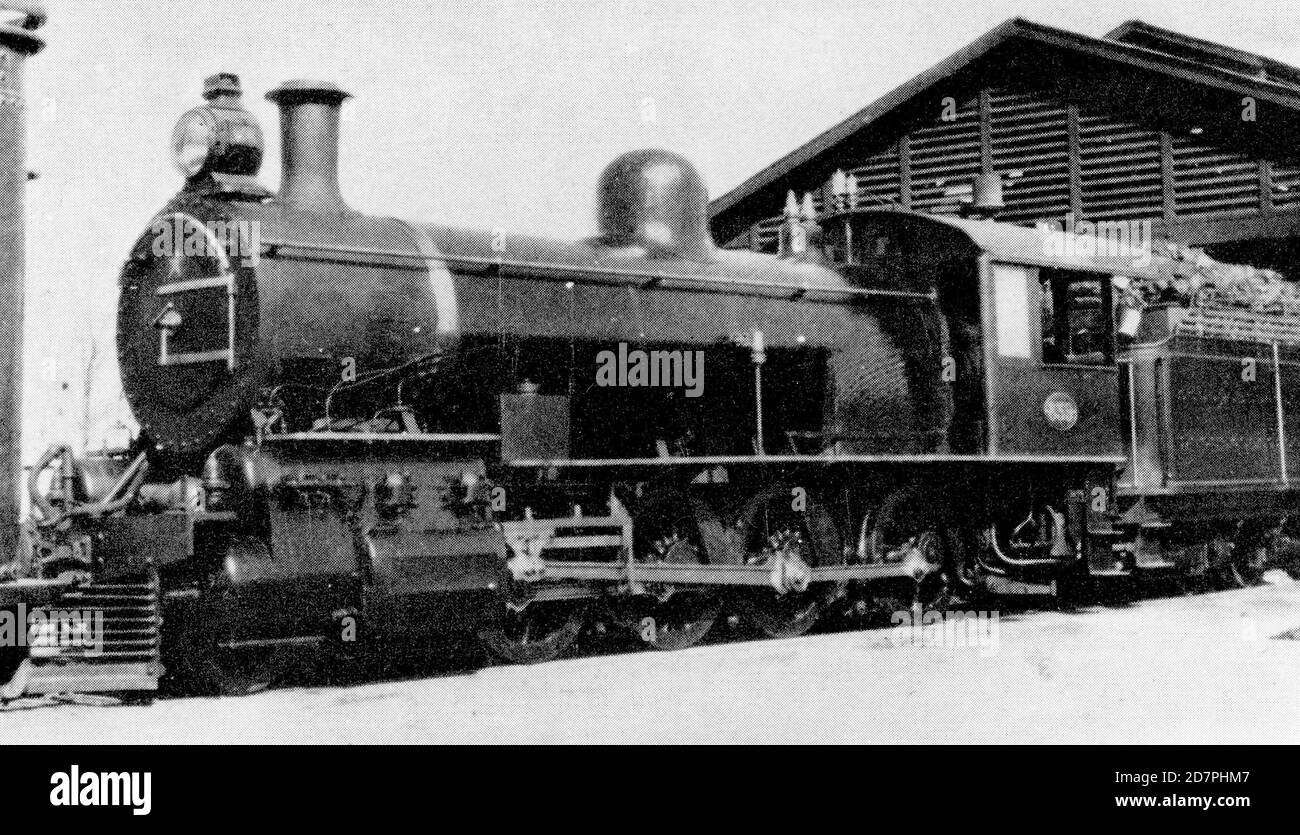 Histoire de l'Afrique du Sud : classe SAR Exp 3 909 (2-8-0); ex CGR 839 locomotive tandem CA. 1911 Banque D'Images