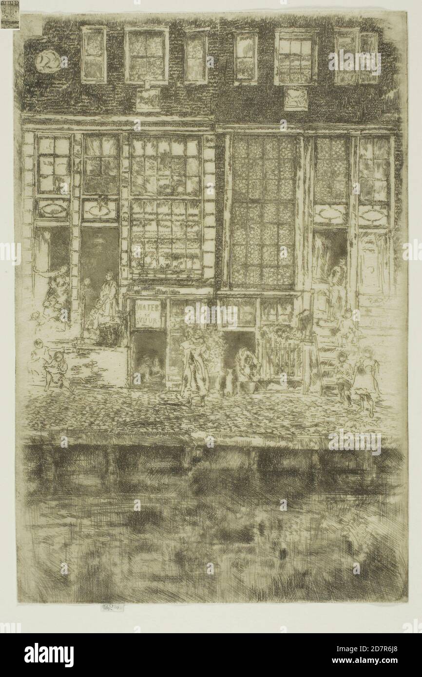 The Brodered Curtain - 1889; James McNeill Whistler; américain; 1834-1903 (gravure avec morsure de foul à l'encre noire sur papier japonais ivoire) Banque D'Images