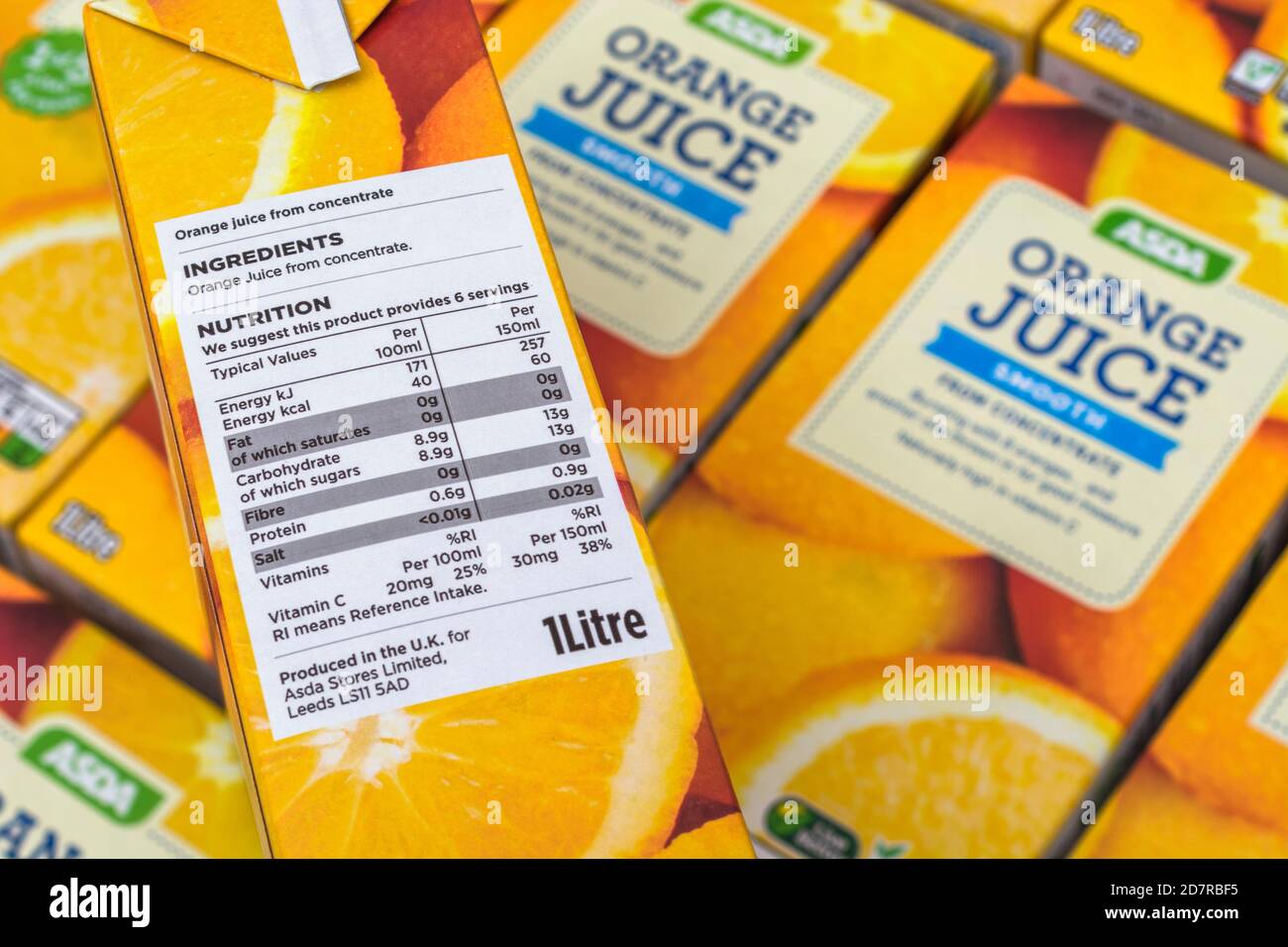 asda-jus-d-orange-tiquetage-nutritionnel-montrant-la-teneur-en-sucre