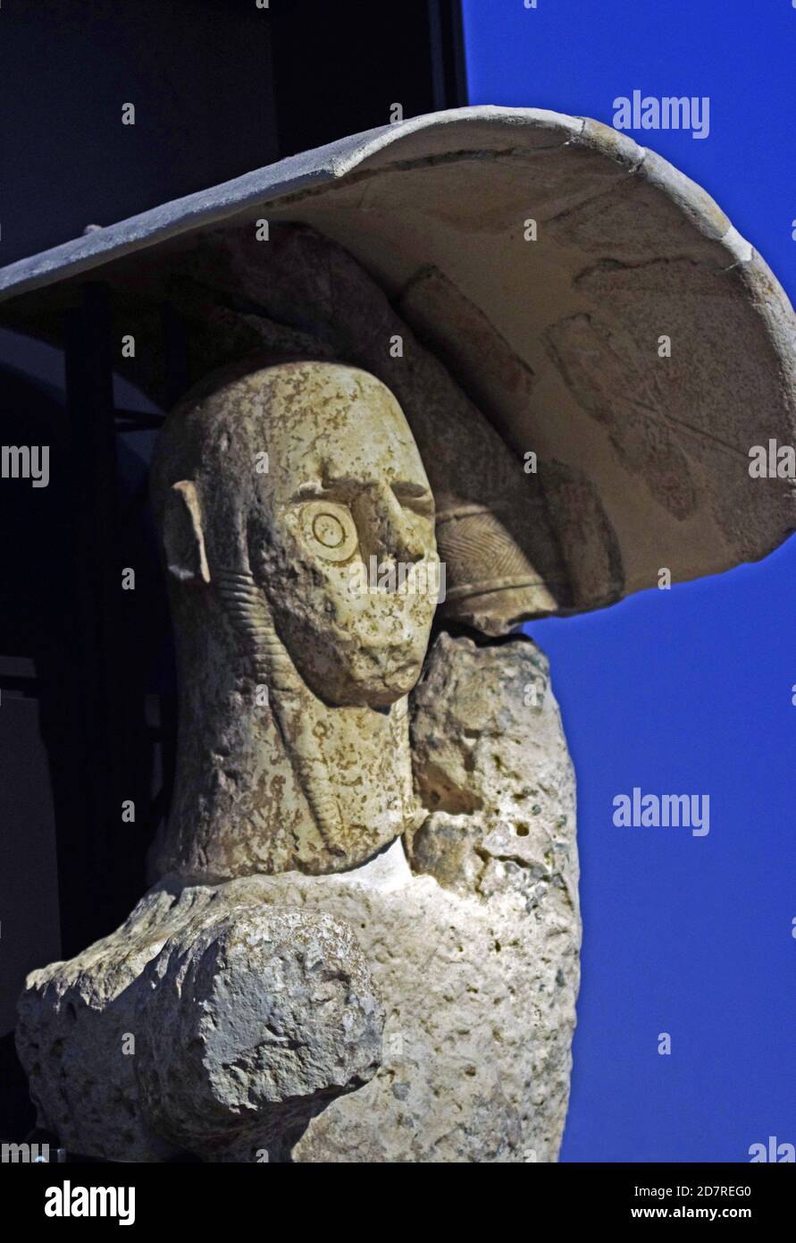 Sardaigne. Statue de géant du musée archéologique de Monte Prama Banque D'Images