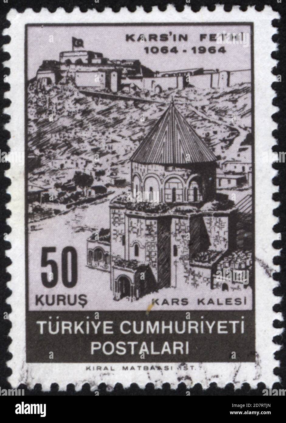République de Turquie. Timbre-poste de la République de Turquie. Timbre historique de la République de Turquie. Un timbre-poste imprimé en République de Turquie. Banque D'Images