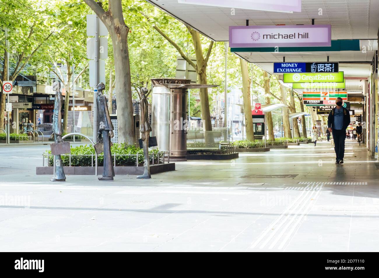 Swanston St de Melbourne est calme pendant la pandémie du coronavirus Banque D'Images