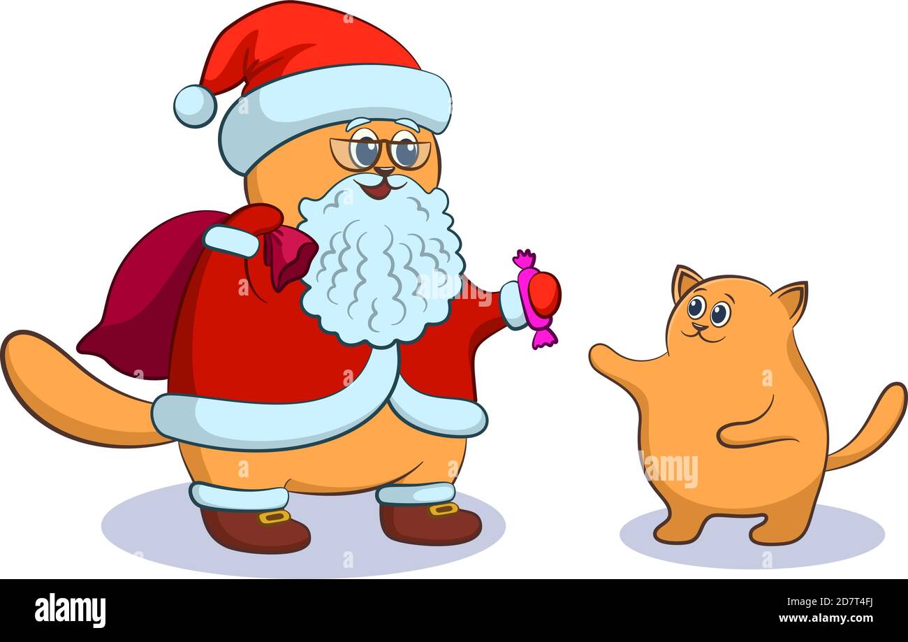 Chat Père Noël et Kitten Illustration de Vecteur