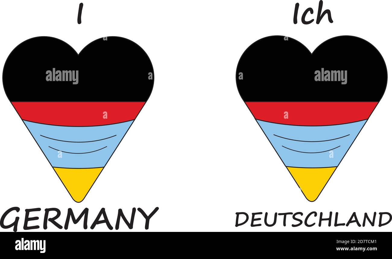 Je coeur Allemagne, j'aime Allemagne Deutschland, coeur forme avec facemask Illustration de Vecteur