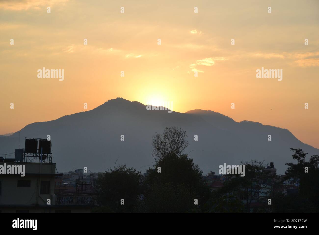 Paysage comme vu dans la vallée de Katmandou, Népal Banque D'Images