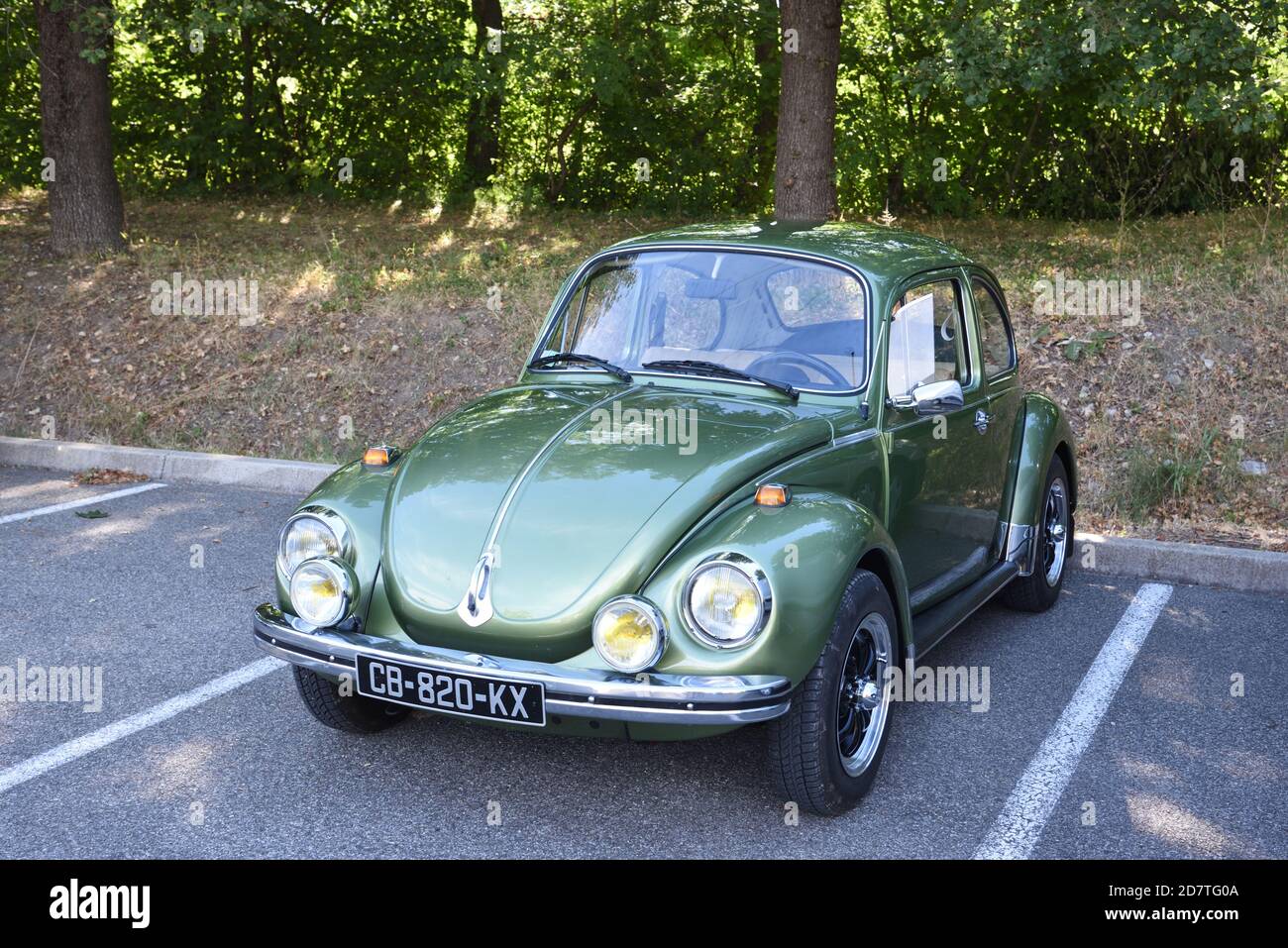 Voiture ou automobile Vintage Green Volkswagen ou Volkswagen Type 1 Banque D'Images