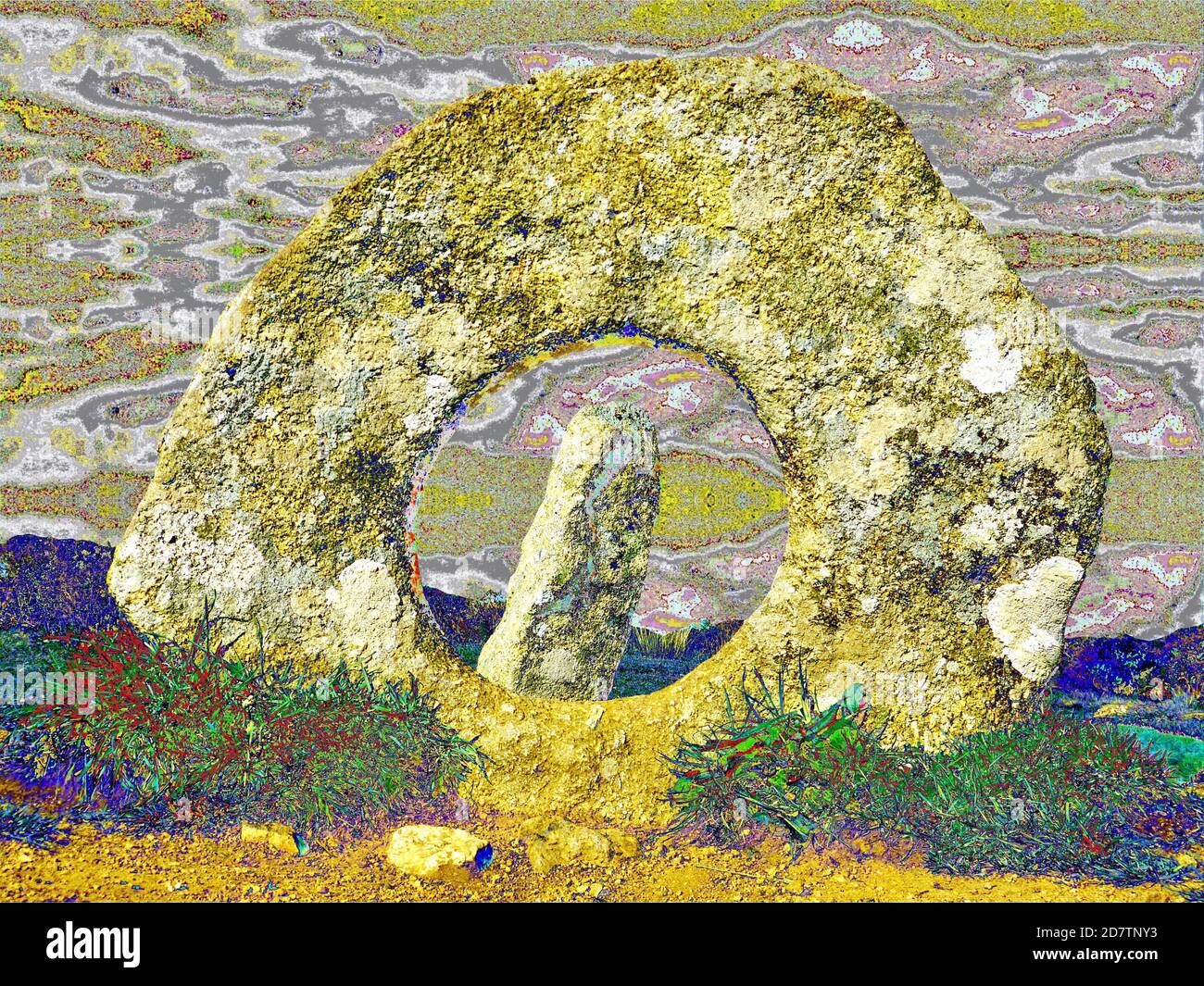 Men an Tol - Cornwall. Banque D'Images