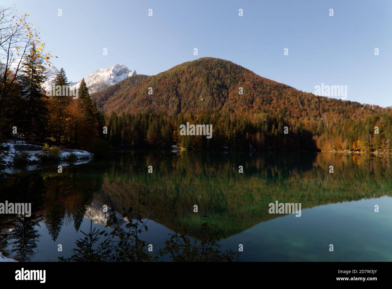 Automne dans le parc naturel des lacs Fusine, Italie Banque D'Images