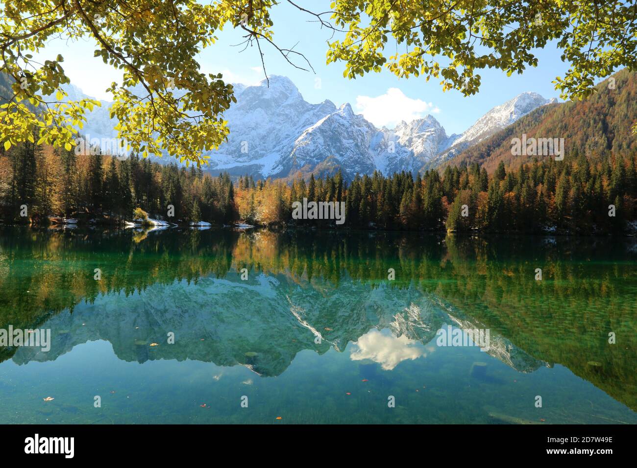 Automne dans le parc naturel des lacs Fusine, Italie Banque D'Images