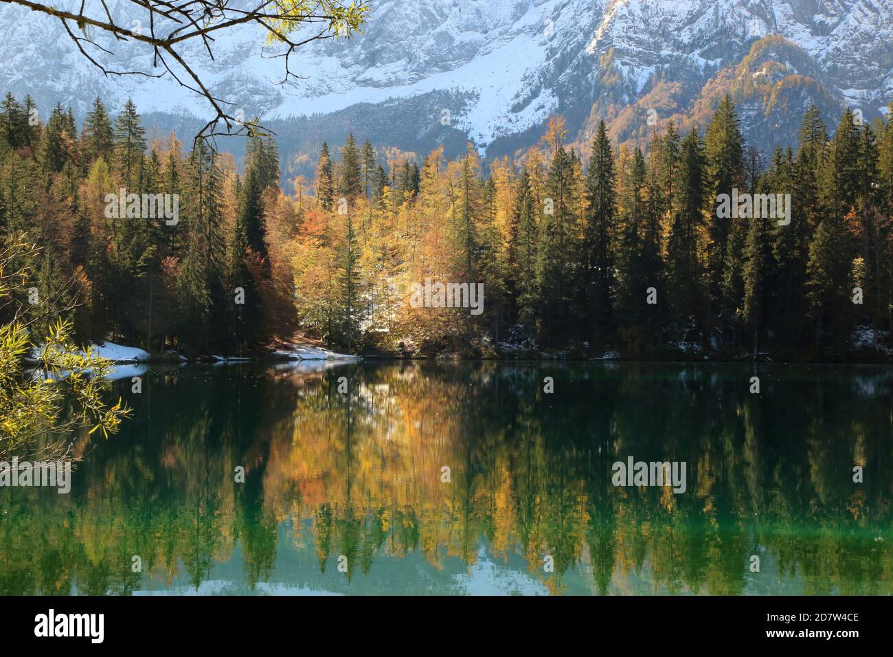 Automne dans le parc naturel des lacs Fusine, Italie Banque D'Images