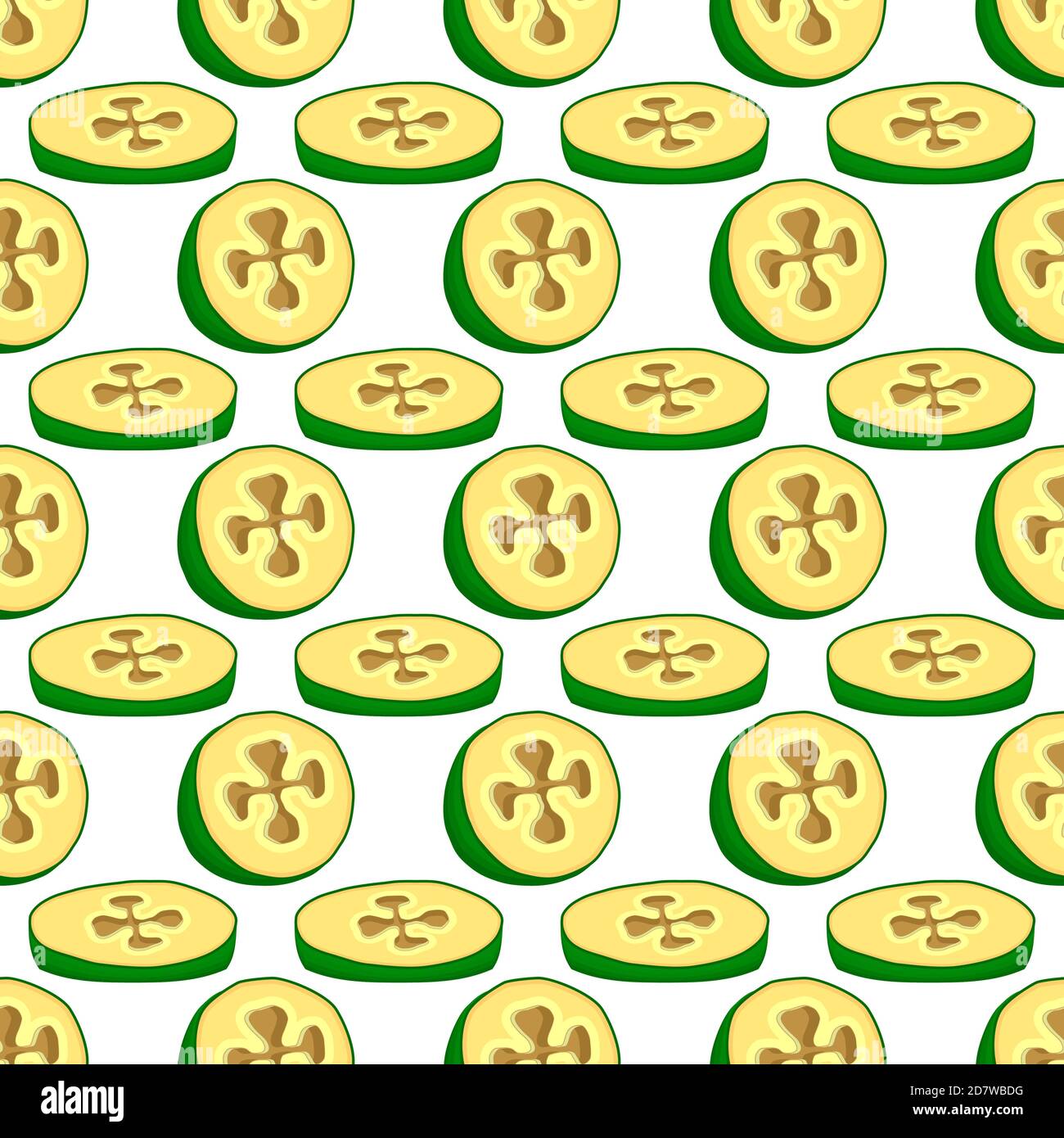 Illustration sur le thème grand feijoa sans couture de couleur, motif de fruits lumineux pour le scellement. Motif de fruits composé d'une belle répétition sans couture feijoa. Simple Illustration de Vecteur