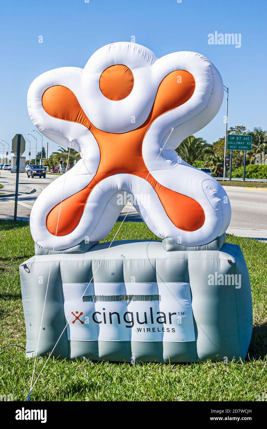 Miami Florida, symbole du logo du fournisseur de services sans fil Cingular, Banque D'Images