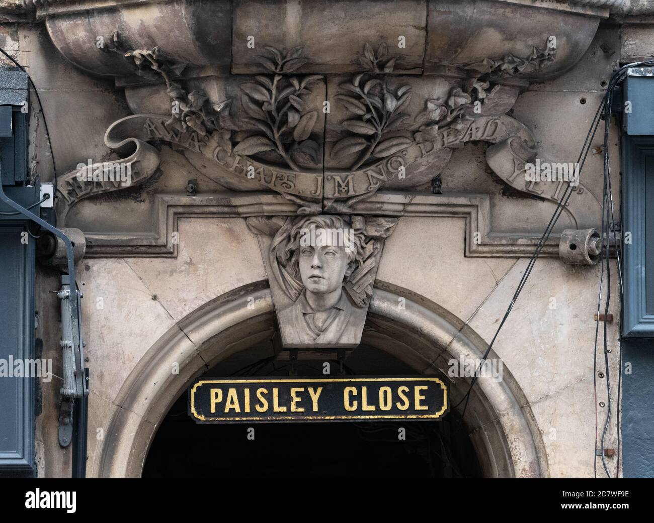 Paisley Fermer le panneau, Édimbourg, Écosse, Royaume-Uni Banque D'Images
