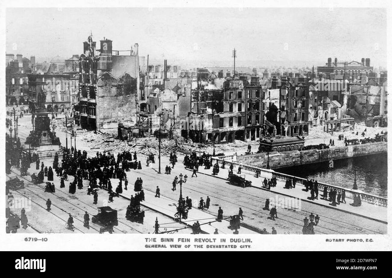 DUBLIN en 1916 après la montée de Pâques Banque D'Images
