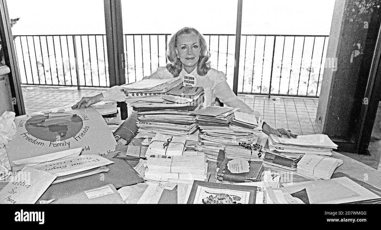 Patricia 'Pat' Montandon, auteure, humanitaire, fondatrice d'enfants comme enseignantes pour la paix. San Francisco, Californie, États-Unis, années 1980 Banque D'Images