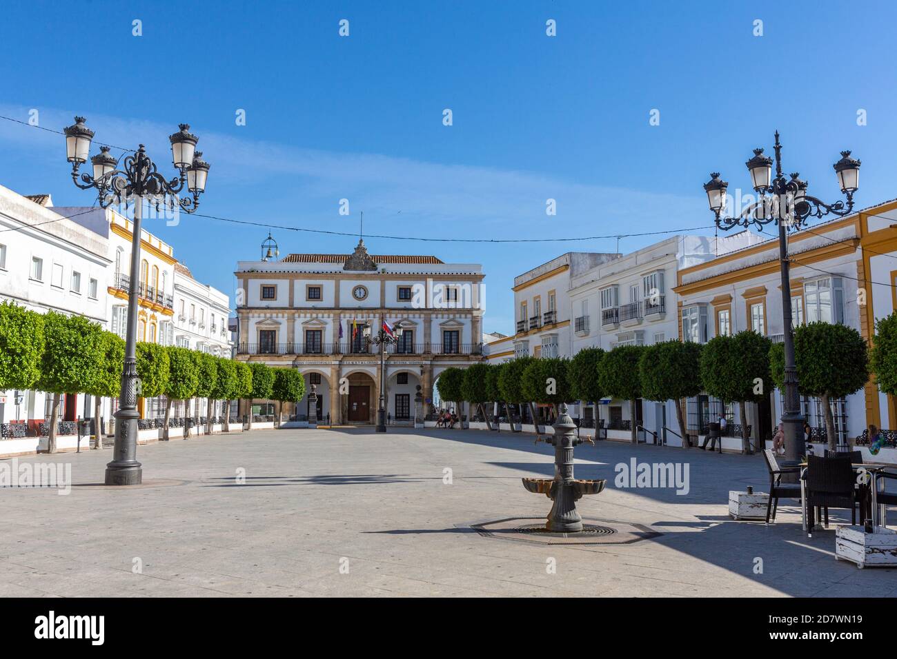 Plaza de España, Médina Sidonia, province de Cadix, Andalousie, Espagne. Banque D'Images