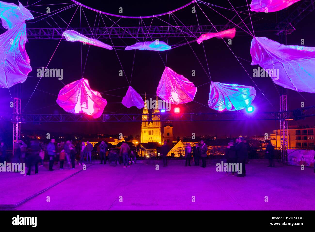 Festival des lumières à Zagreb, Croatie Banque D'Images