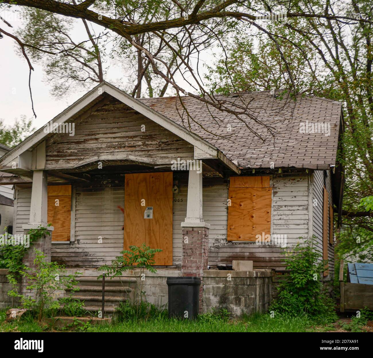 Maison abandonnée à Detroit Banque D'Images