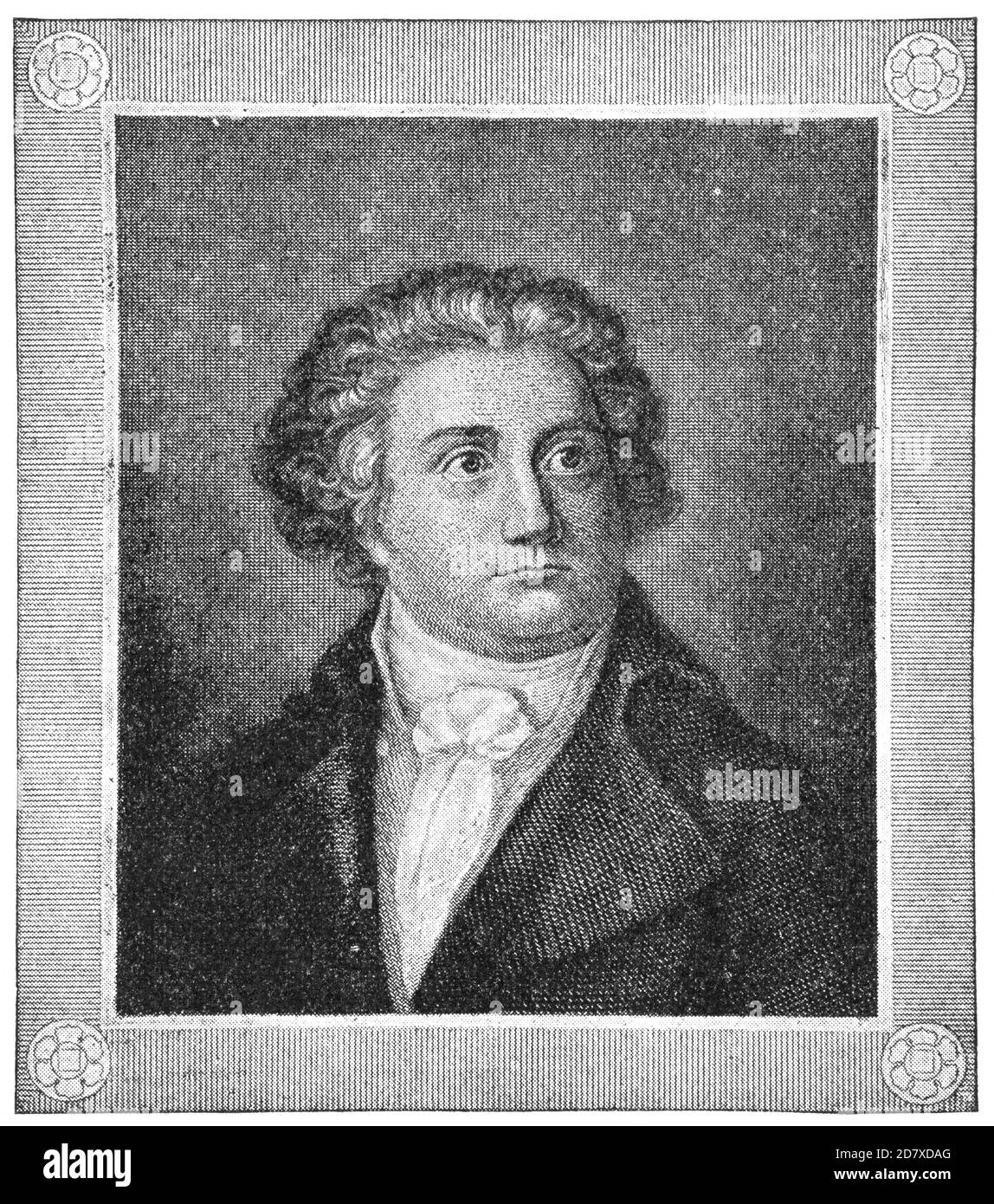 Portrait d'août Wilhelm Iffland - un acteur allemand et auteur dramatique. Illustration du 19e siècle. Arrière-plan blanc. Banque D'Images