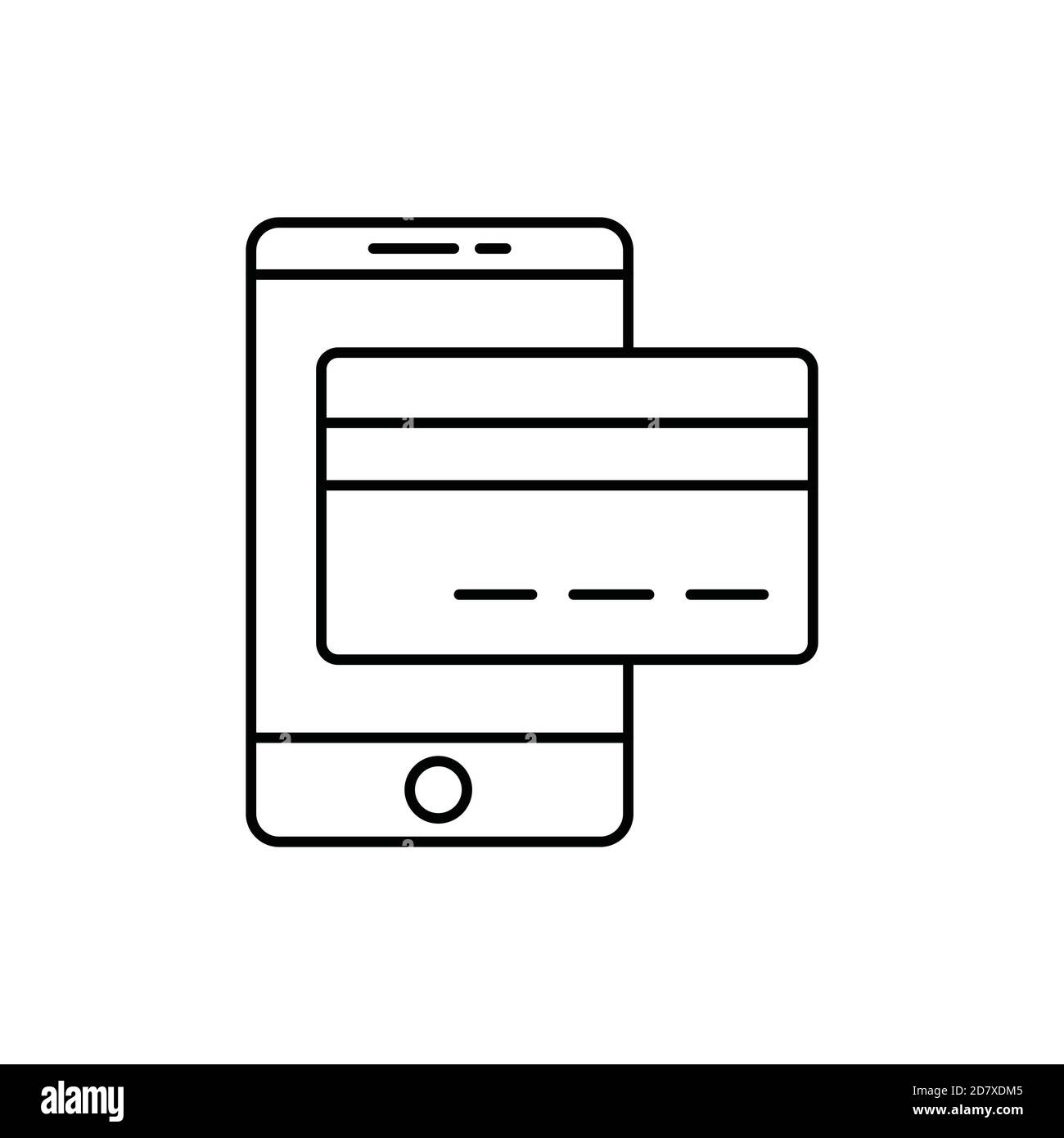 paiement mobile une seule icône isolée avec style de ligne ou de contour Illustration de Vecteur paiement mobile une seule icône isolée avec style de ligne ou de contour Illustration de Vecteur