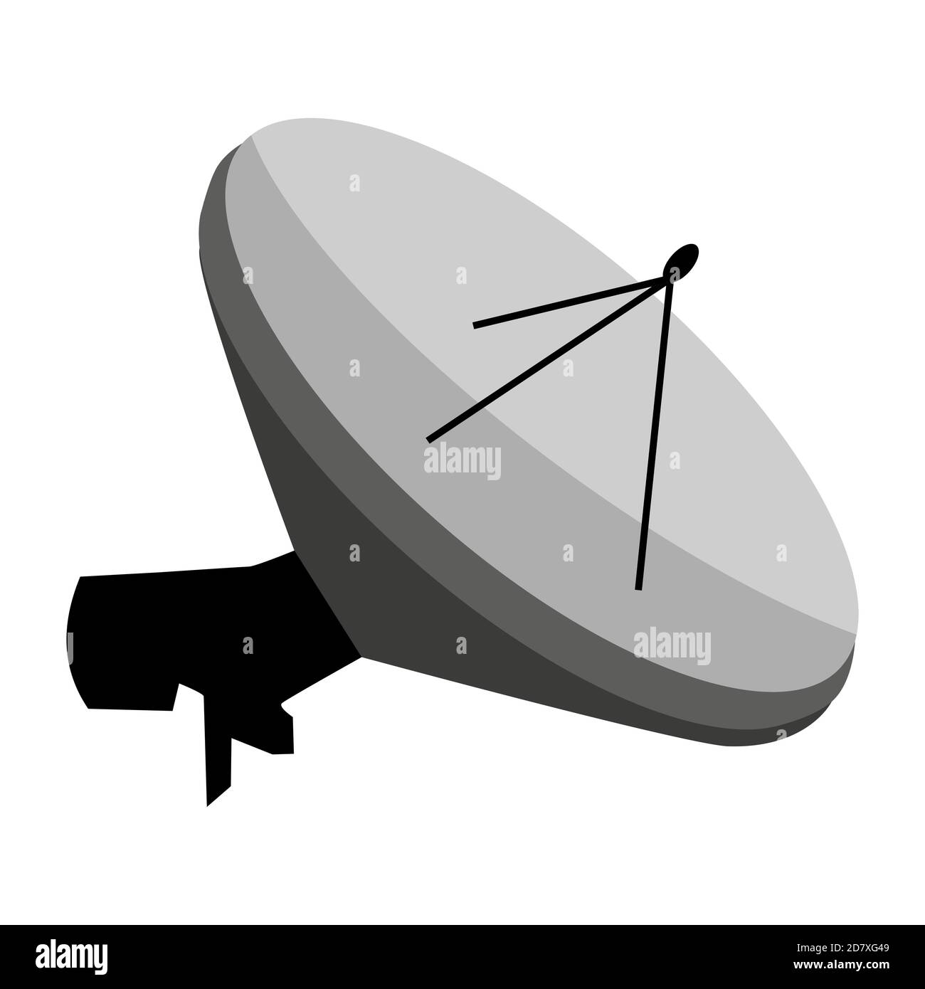 Parabole satellite isométrique pour la réception de chaînes de télévision isolées sur blanc. Antenne TV. Vecteur EPS10. Illustration de Vecteur