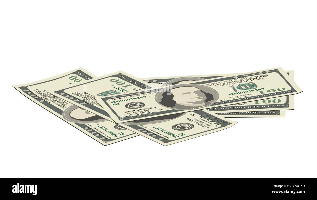 Us 100 dollar bill pile Banque d'images vectorielles - Alamy