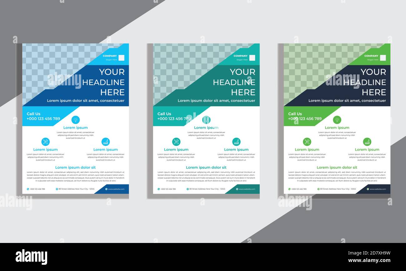 Business Flyer Design Template, Corporate et Creative Flyer au format A4. Illustration de Vecteur