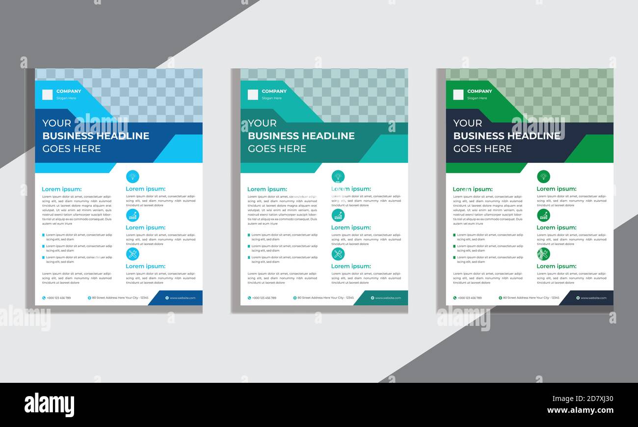 Business Flyer Design Template, Corporate et Creative Flyer au format A4. Illustration de Vecteur