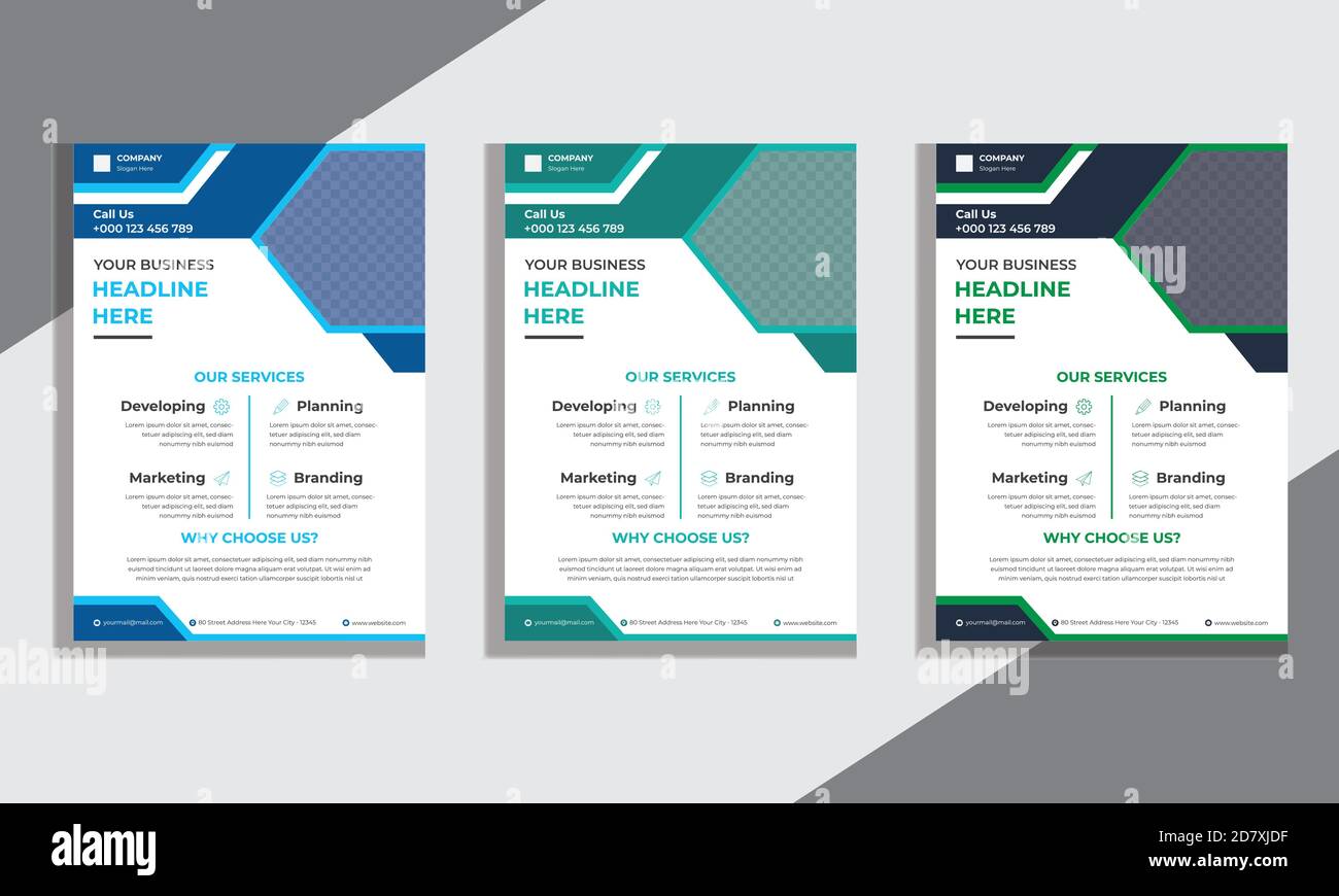 Business Flyer Design Template, Corporate et Creative Flyer au format A4. Illustration de Vecteur