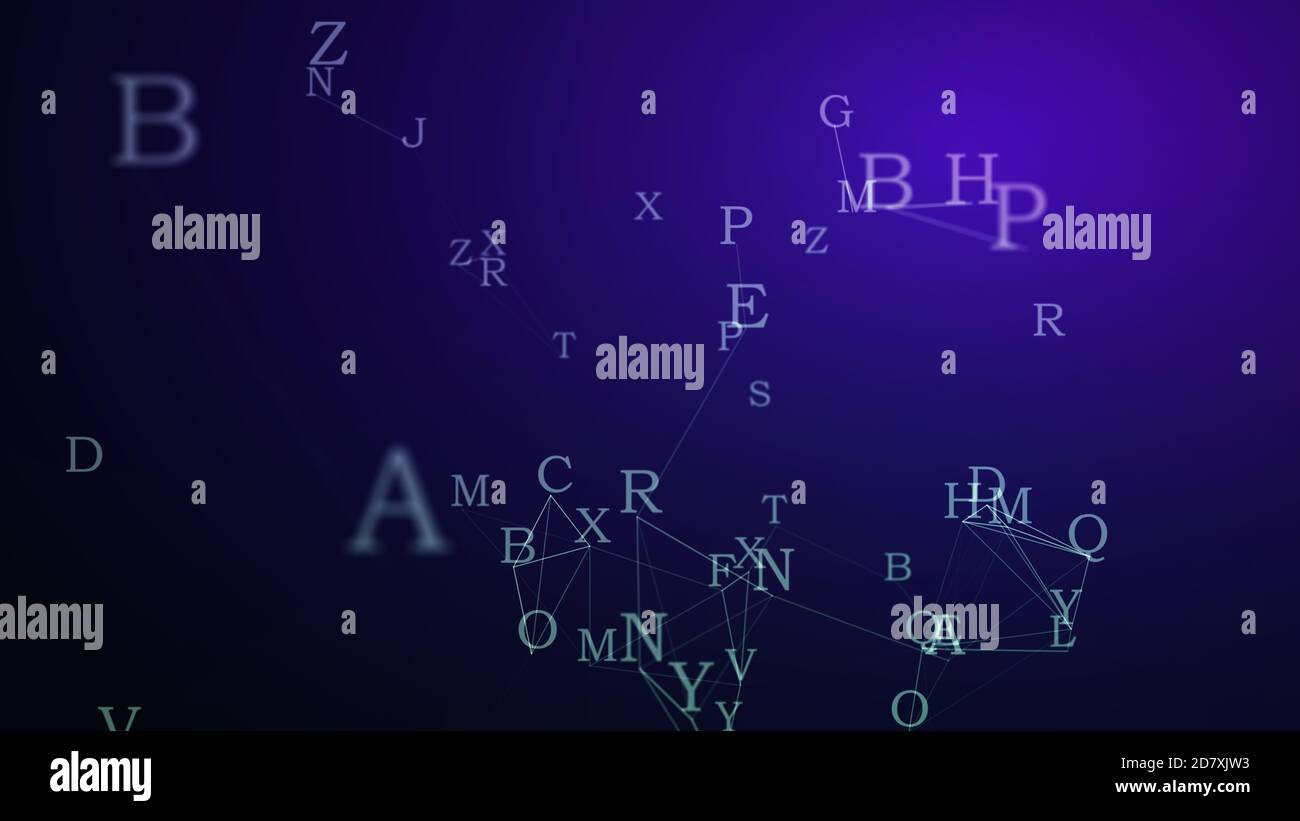 Arrière-plan abstrait de la lettre. Sécurité des réseaux cybernétiques. Illustration 3d Banque D'Images