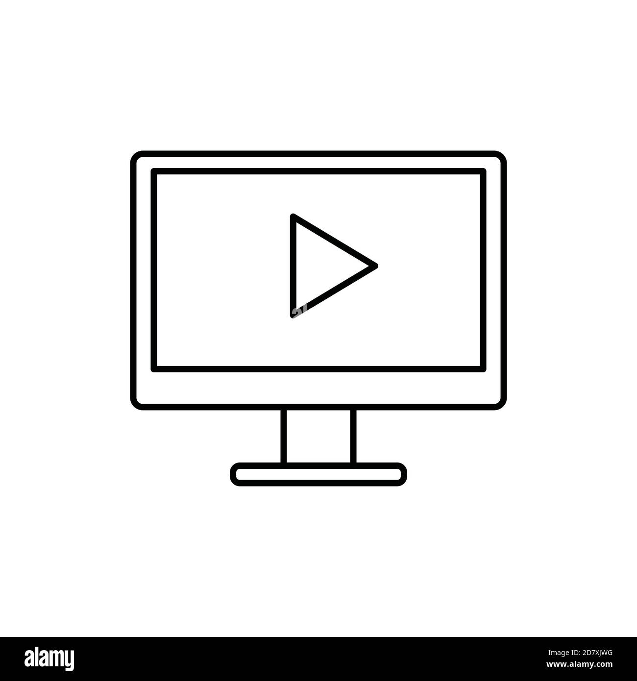 vidéo en ligne une seule icône isolée avec style de ligne ou de contour Illustration de Vecteur vidéo en ligne une seule icône isolée avec style de ligne ou de contour Illustration de Vecteur