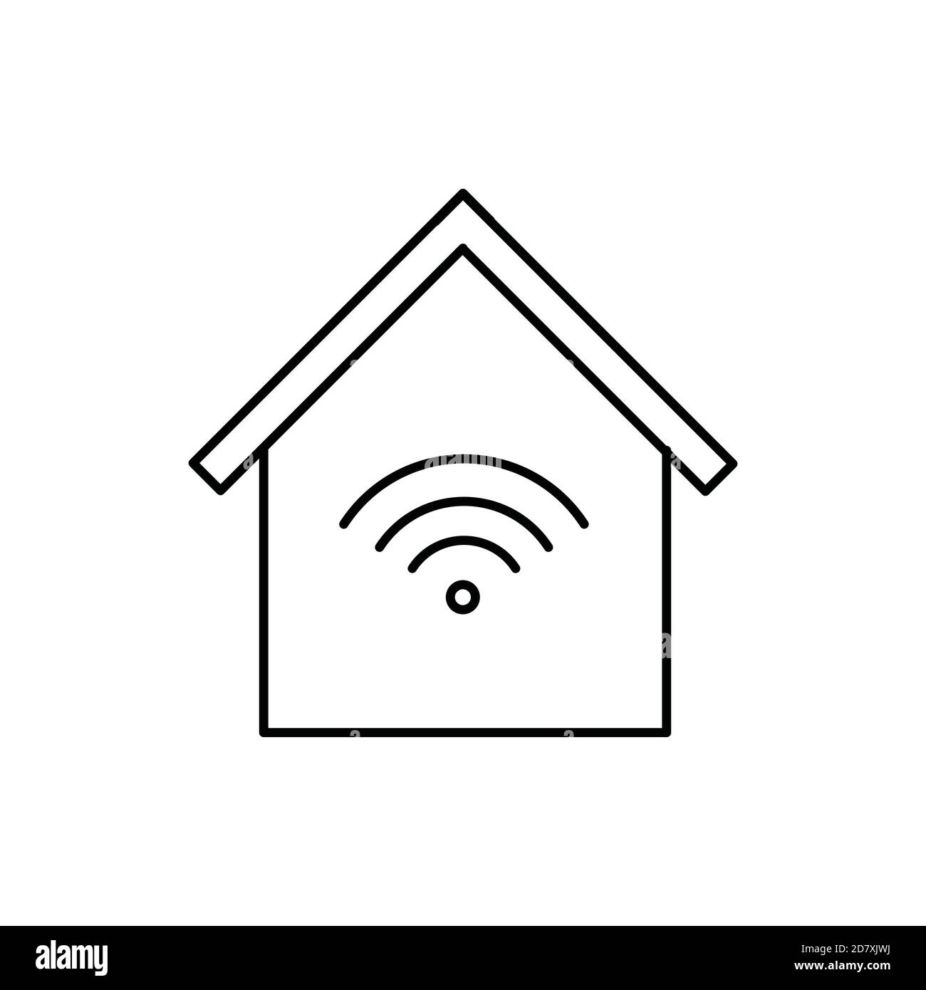 technologie smart home sans fil unique icône isolée avec ligne ou style de contour Illustration de Vecteur