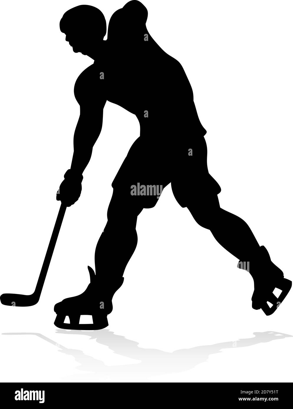 Joueur de Hockey sur glace d'ossature Illustration de Vecteur
