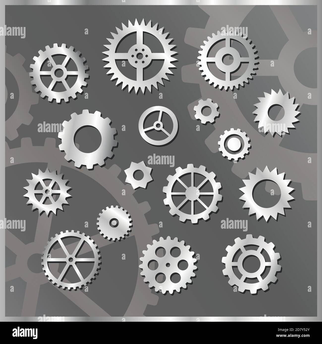 icônes argentées de l'horloge Illustration de Vecteur
