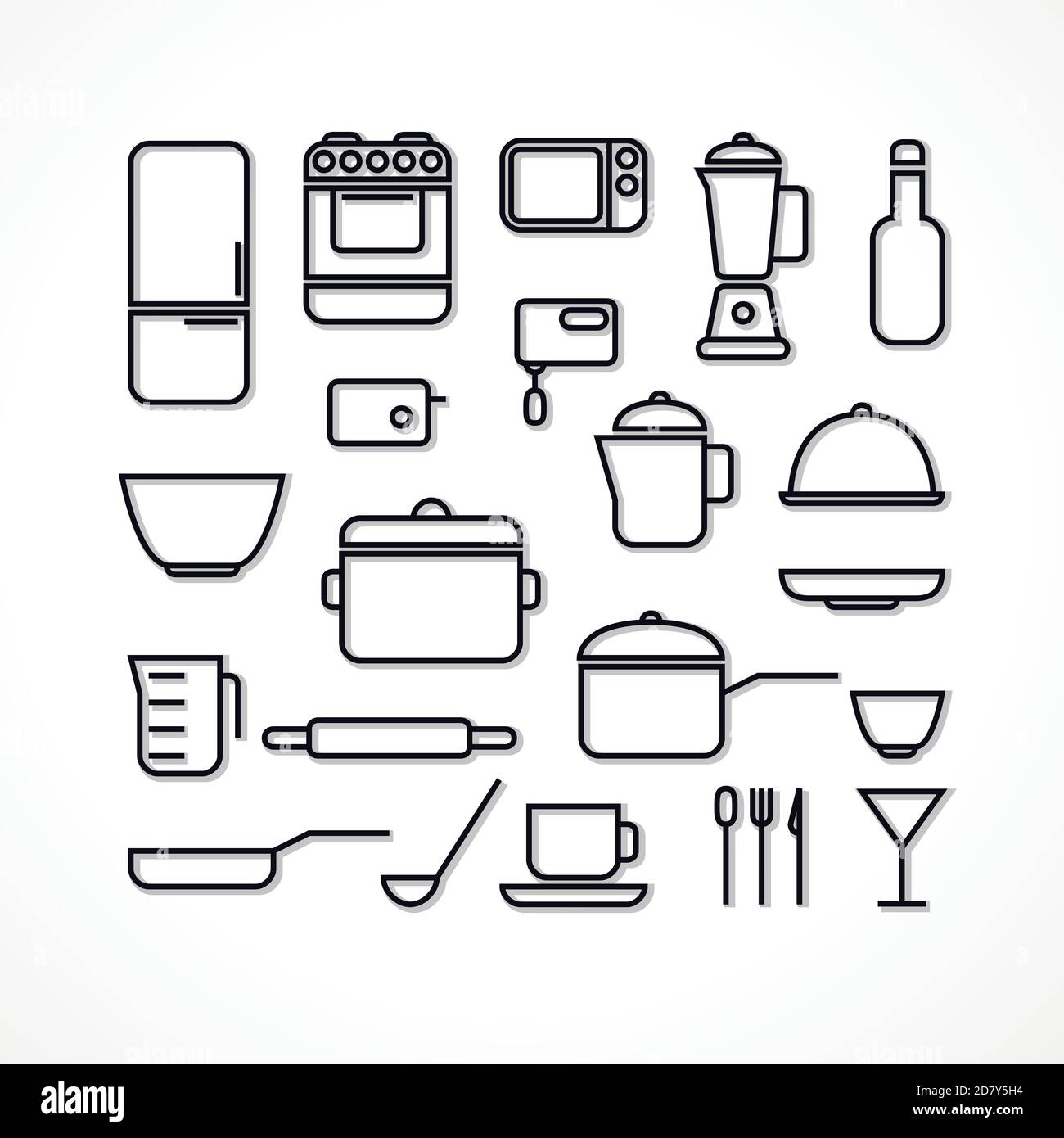icônes de cuisine Illustration de Vecteur