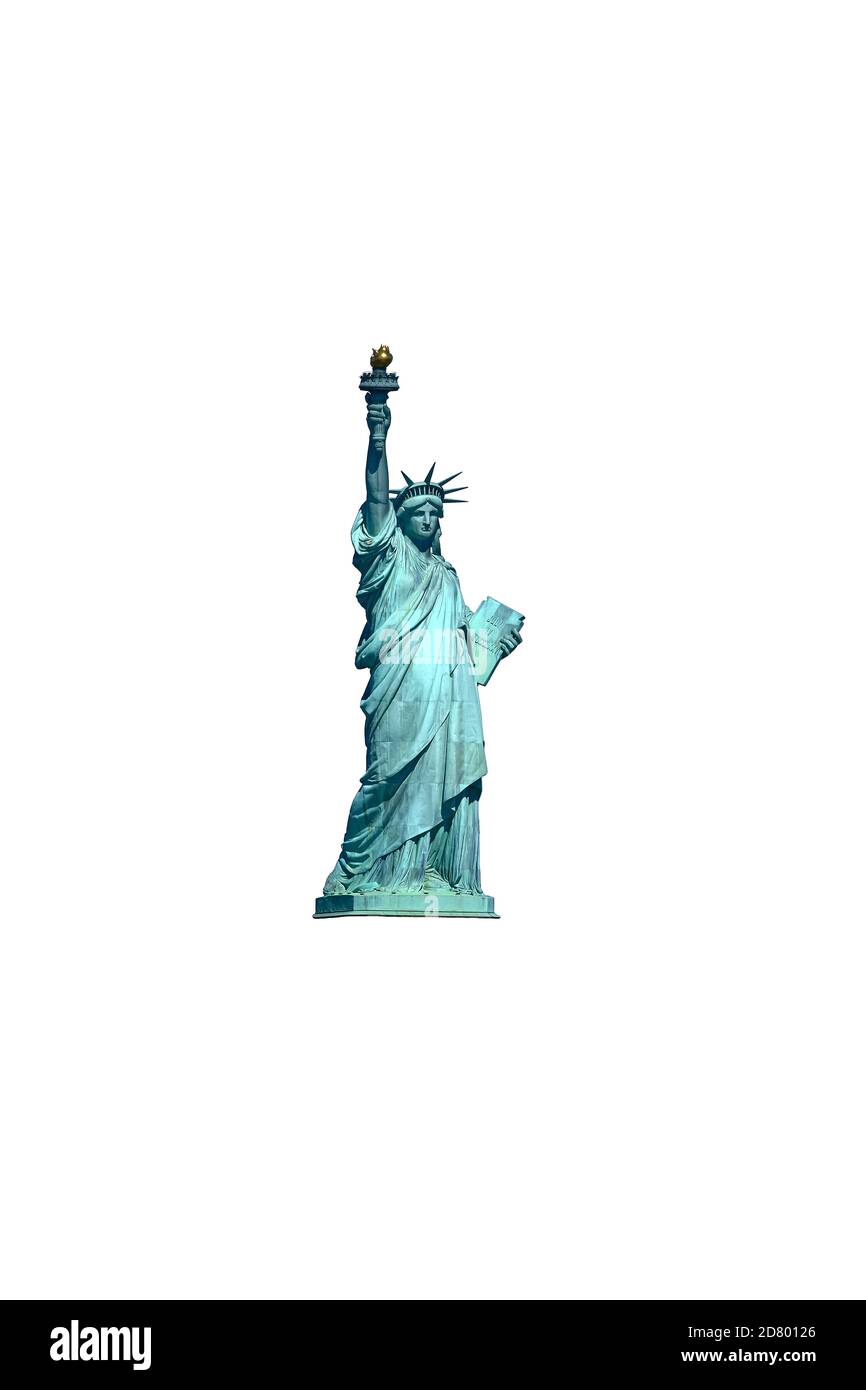 Statue de la liberté comme portrait, isolé Banque D'Images