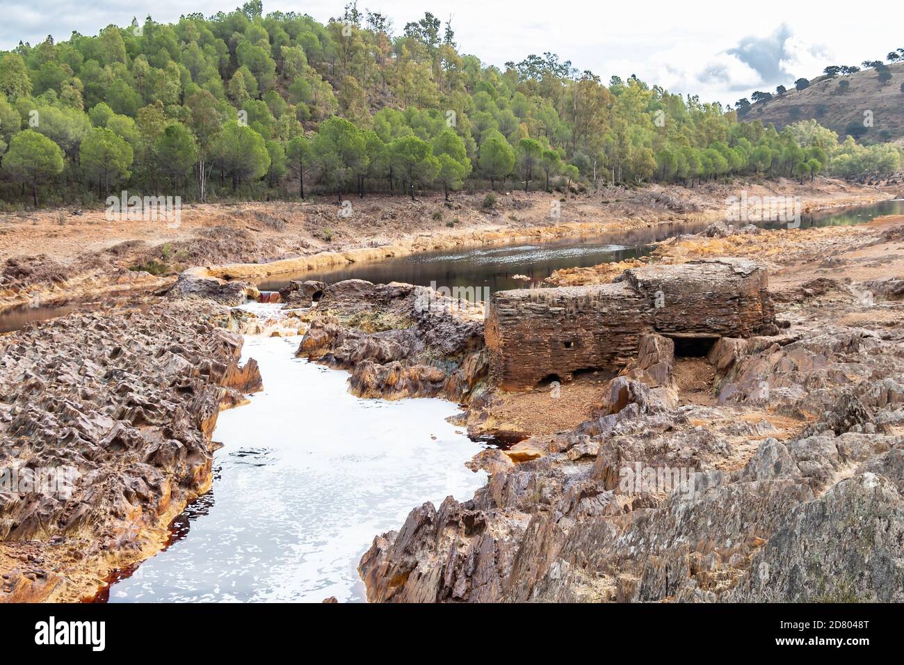 Ancien moulin à eau de la rivière Rio Tinto à Huelva, Andalousie, Espagne Banque D'Images