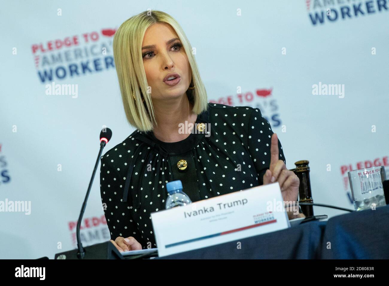 Le conseiller du président Ivanka Trump s'exprime lors d'une réunion du conseil consultatif sur la politique de la main-d'œuvre américaine aux Clubs garçons et filles du Grand Washington, à Washington, D.C., aux États-Unis, le mercredi 19 septembre 2019. Crédit : Alex Edelman/l'accès photo Banque D'Images