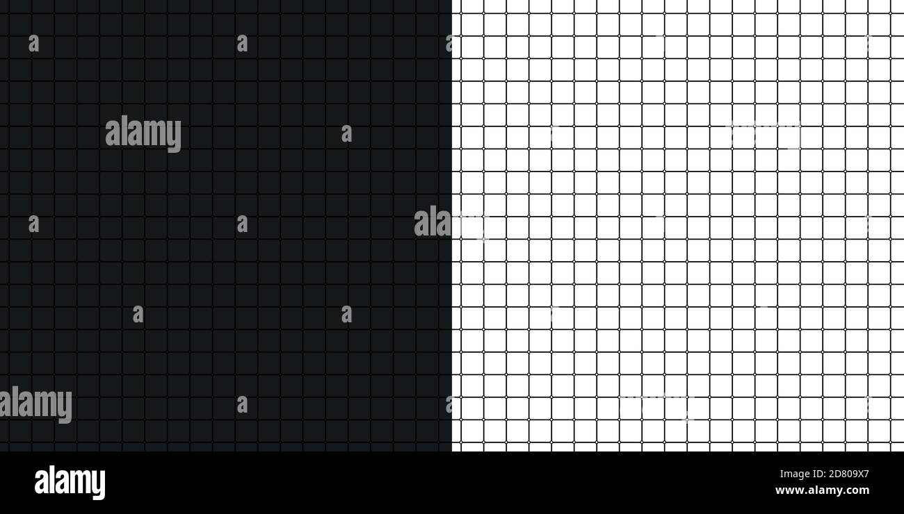 Deux motifs mathématiques sans couture carré de papier avec points et espaces. L'un des motifs est sur fond gris foncé, l'autre sur fond blanc Illustration de Vecteur