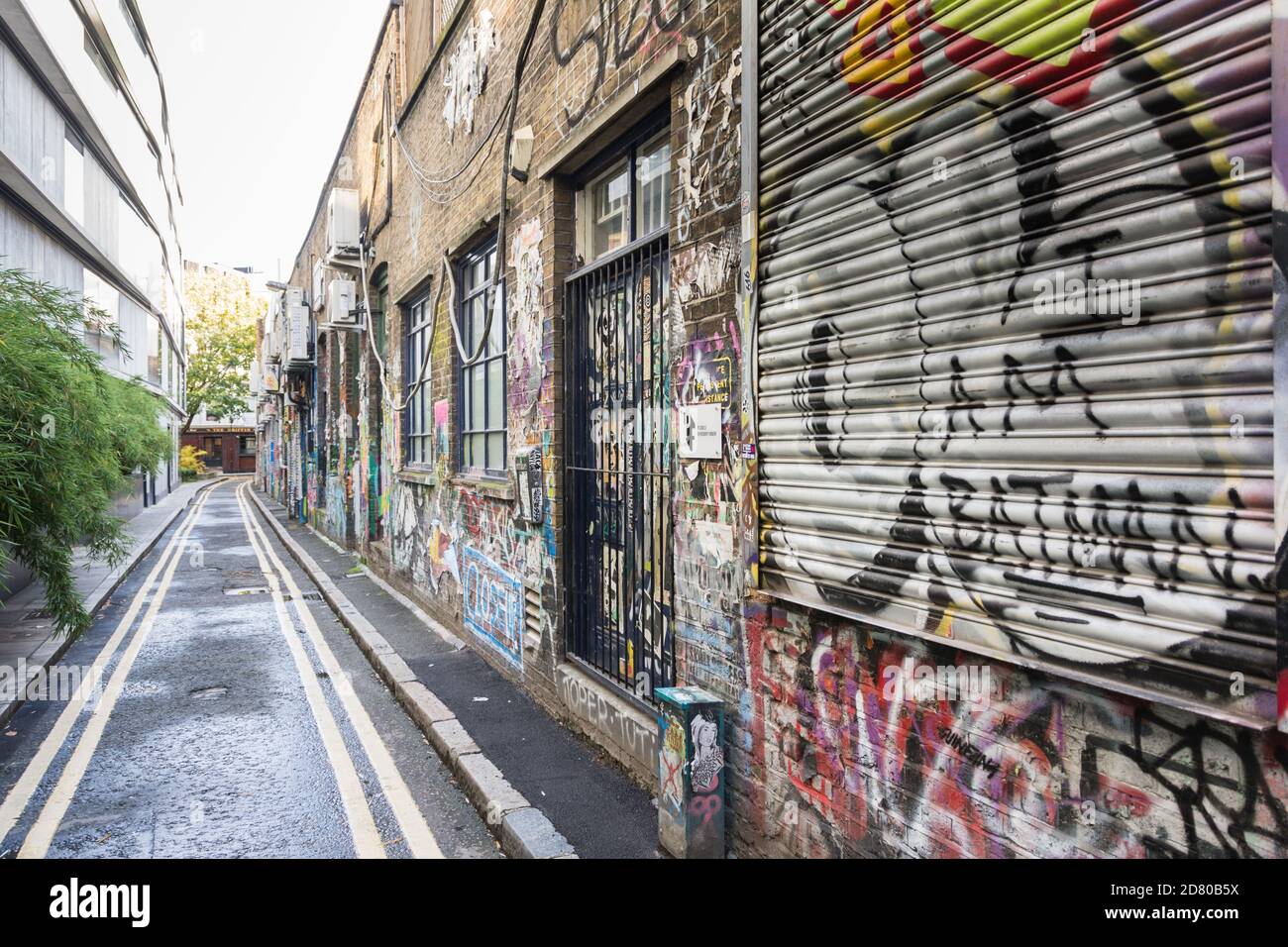 Street art on Blackall Street, Londres, EC2, Shoreditch, Royaume-Uni Banque D'Images