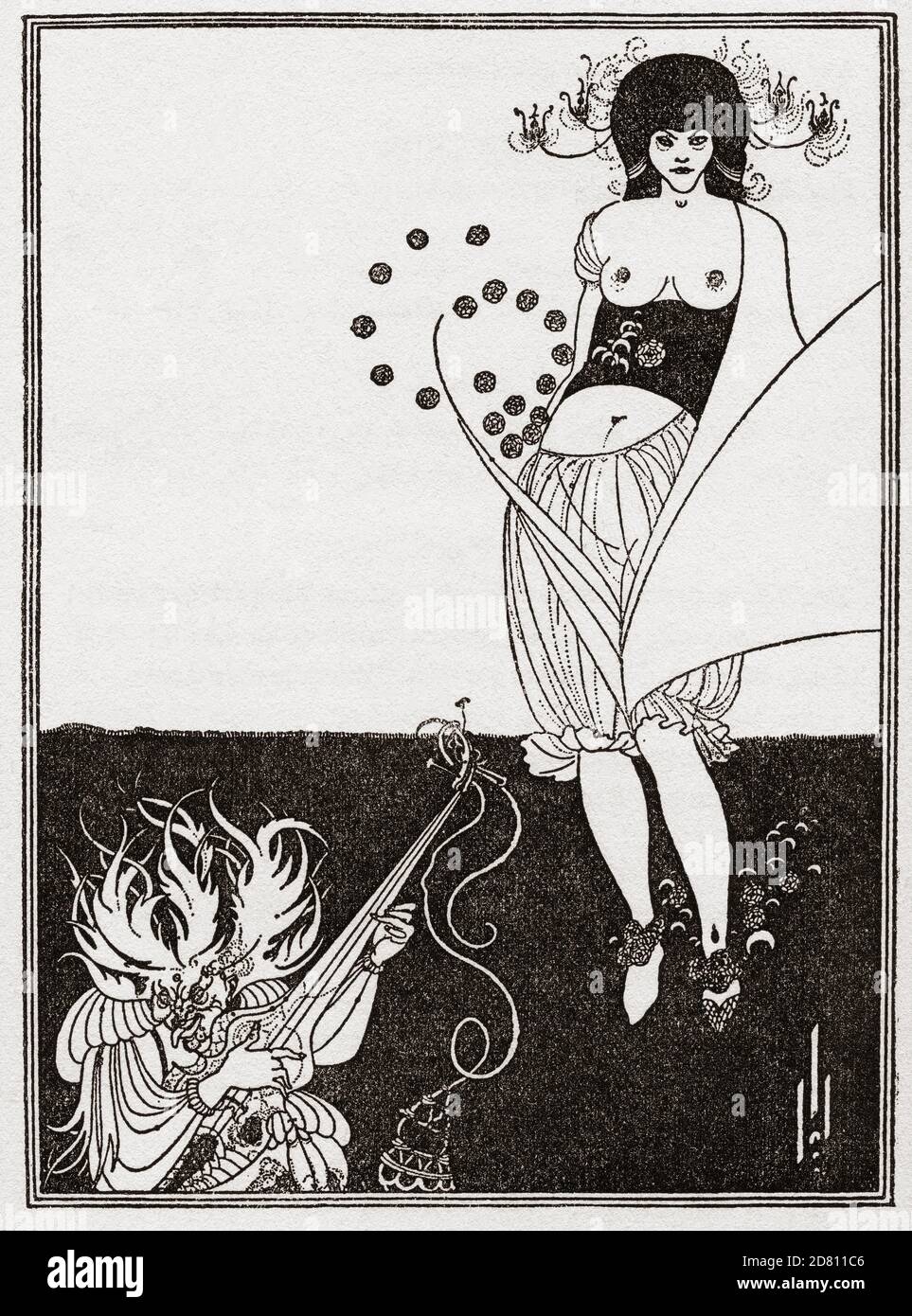 La danse de l'estomac. Illustration d'Aubrey Beardsley pour l'édition anglaise de la pièce d'Oscar Wilde Salome, publiée en 1910. Banque D'Images