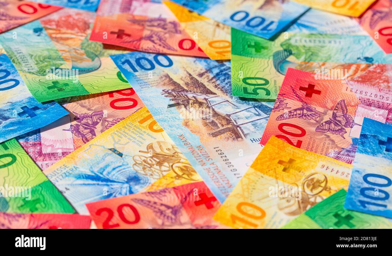 Collecte des billets suisses (nouvelle version publiée en 2017-2019) Banque D'Images