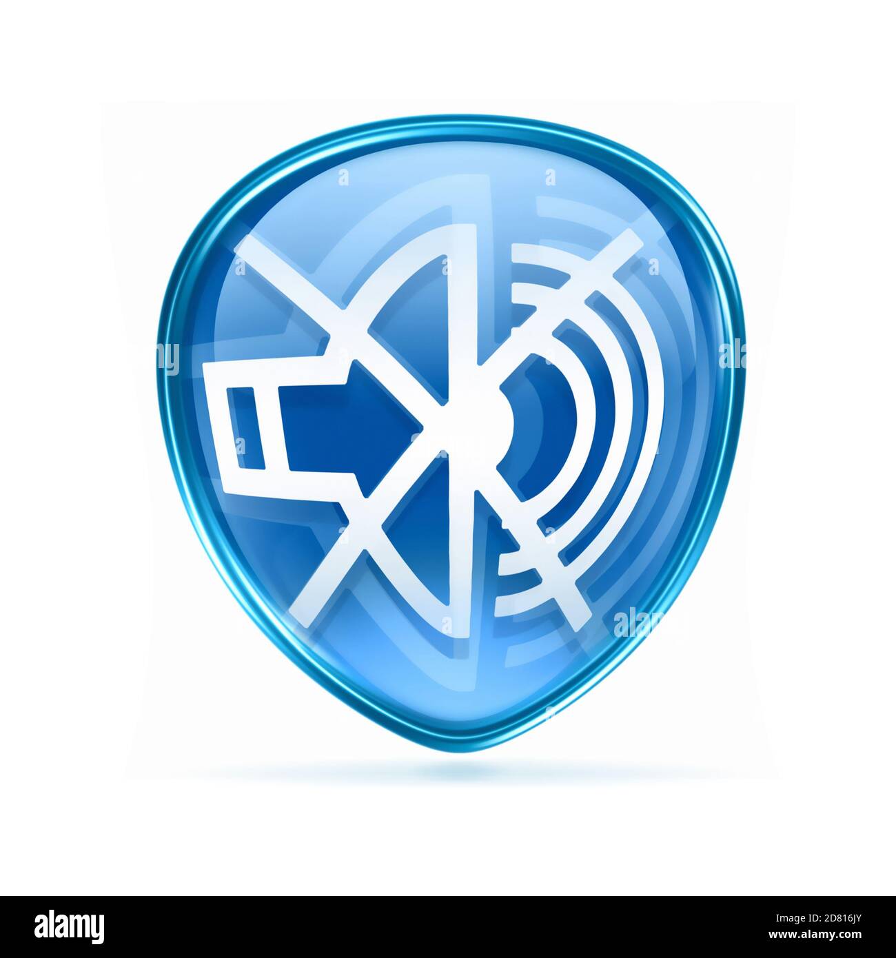 icône de désactivation du haut-parleur bleu, isolée sur fond blanc. Banque D'Images