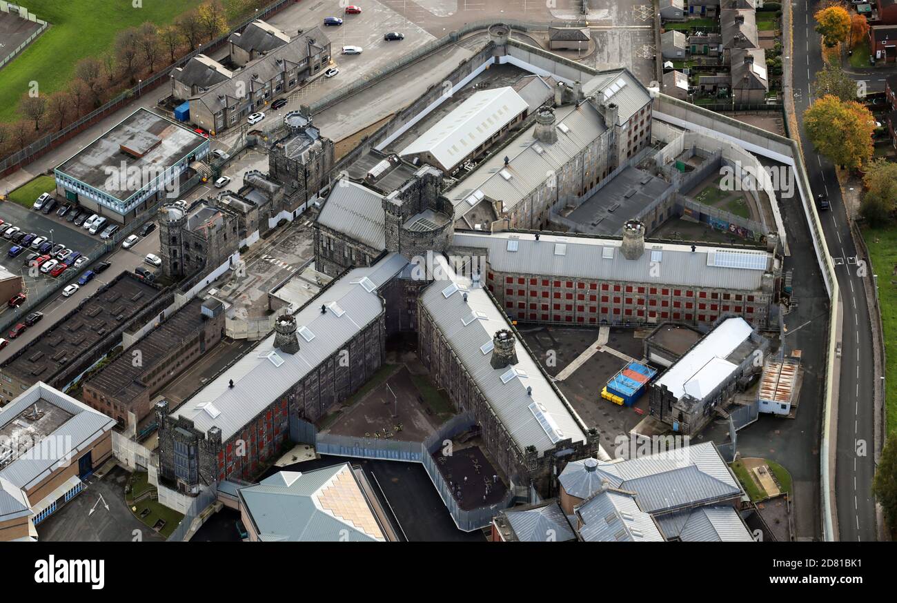 Vue aérienne de la prison d'Armley ou du HMP Leeds, West Yorkshire Banque D'Images