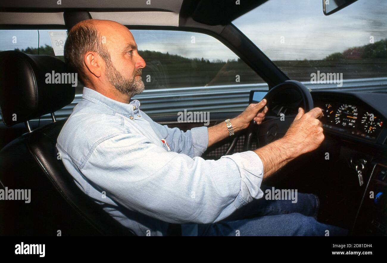 Mercedes pilote de test sur le Nurburgring 1997 Banque D'Images
