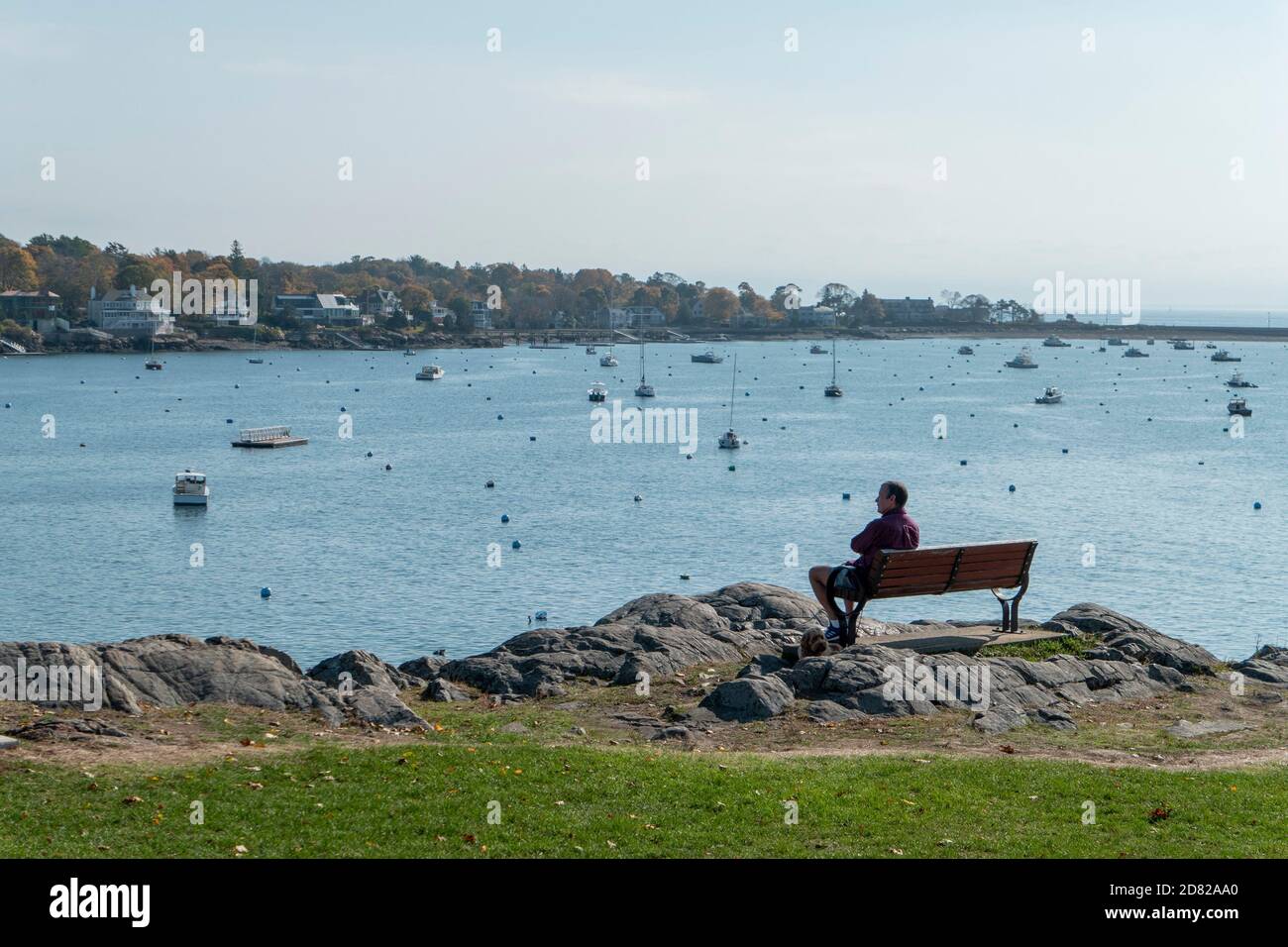 Marblehead Bay vue depuis Crocker Park Banque D'Images