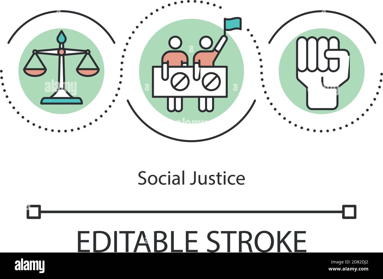 Icône de concept de justice sociale Illustration de Vecteur