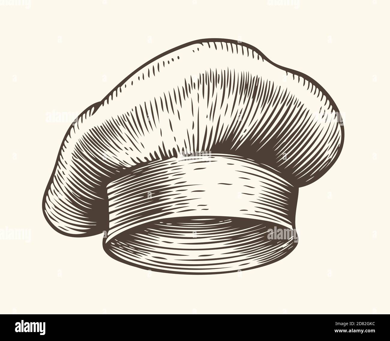 Croquis de chapeau de chef. Illustration vectorielle vintage du concept de restaurant Illustration de Vecteur